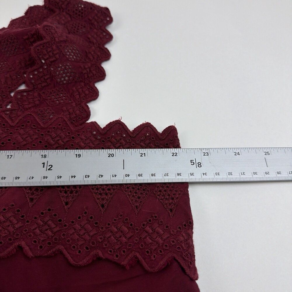 Old Navy Lace Trim Camisole Top XL Dark Red Burgundy  Peasant Cottagecore Boho - Picture 4 of 7